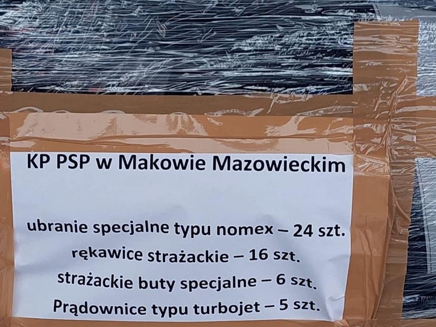 Wojna na Ukrainie. Strażacy z Makowa Mazowieckiego zbierali sprzęt dla Ukraińców. 28.02.2022