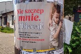 Antyszczepionkowa ofensywa w Skarżysku-Kamiennej. Całe miasto oklejone plakatami. Nielegalnie [ZDJĘCIA]