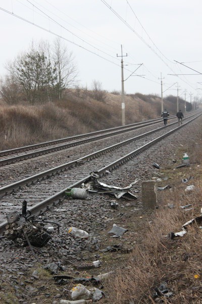 Ośno. Wypadek na przejeździe kolejowym.