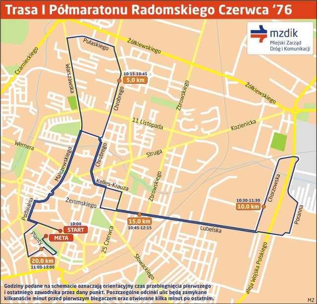 Trasa półmaratonu prowadzi przez centrum miasta