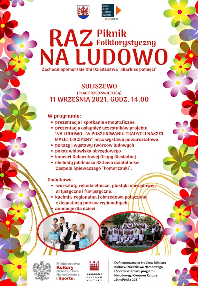 W sobotę 11 września odbędzie się Piknik Folklorystyczny "Raz na ludowo".