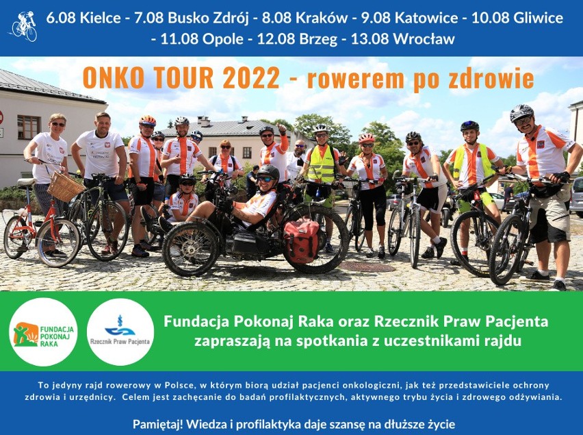 Onko Tour - rowerem po zdrowie. Będzie rajd oraz miasteczko zdrowia w Kielcach i Busku. Zobacz film