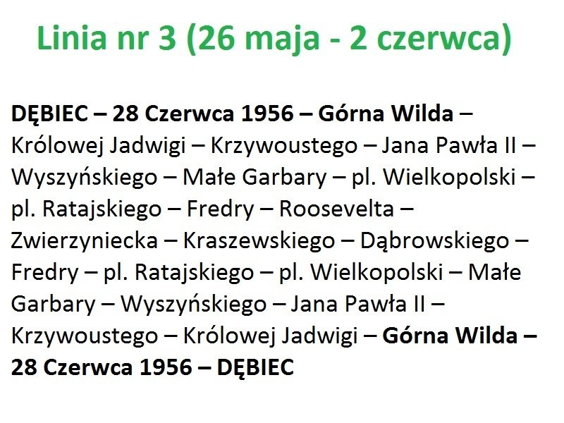 W czwartek, 26 maja, swoje trasy zmieni aż 10 linii...