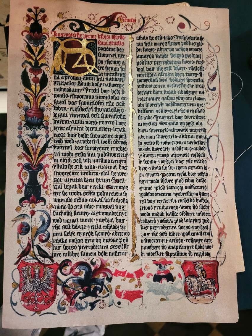 Kopia fragmentu Biblii Królowej Zofii - najstarszego...