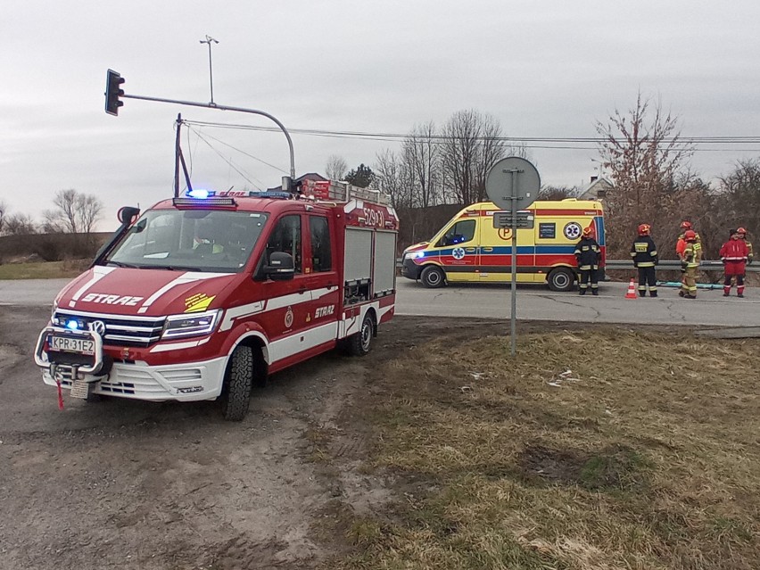 Wypadek na ulicy Cmentarnej w Nowym Brzesku