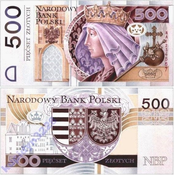 Tak ma wyglądać wzór banknotu 500 zł, który powstał w 1994...