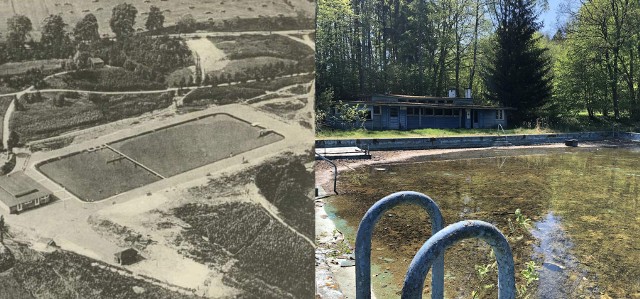 Stan obecny połczyńskich basenów letnich i porównanie do tego jak wyglądały przed wojną.
