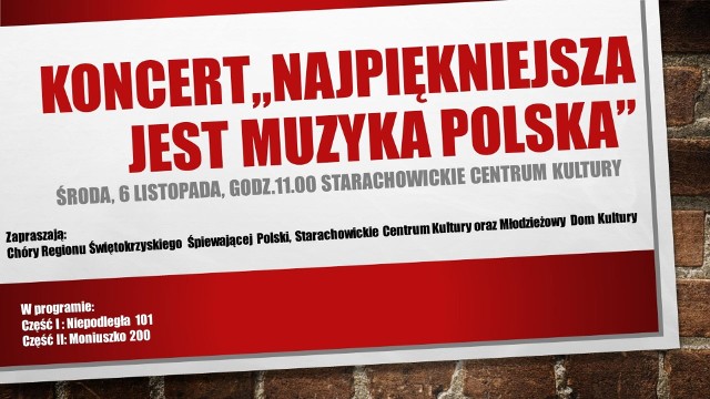 Plakat środowego koncertu w Starachowickim Centrum Kultury