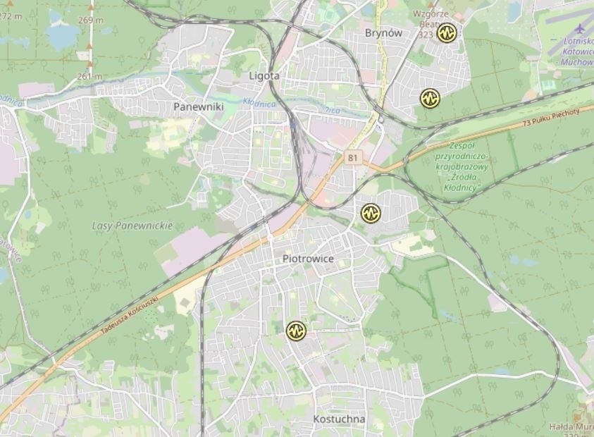 Mapa wstrząsów górniczych na Śląsku. Polska Grupa Górnicza...