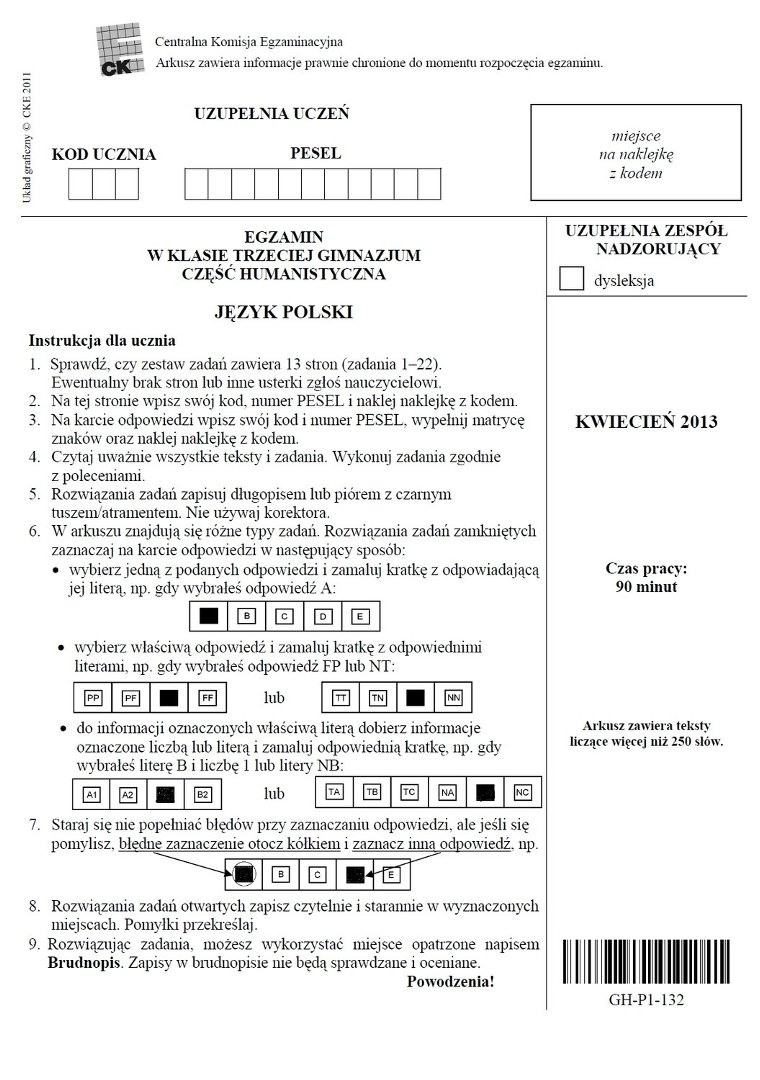 Egzamin gimnazjalny - język polski 2014 [ARKUSZ CKE, TEMATY, PYTANIA,  ODPOWIEDZI] | Gazeta Wrocławska