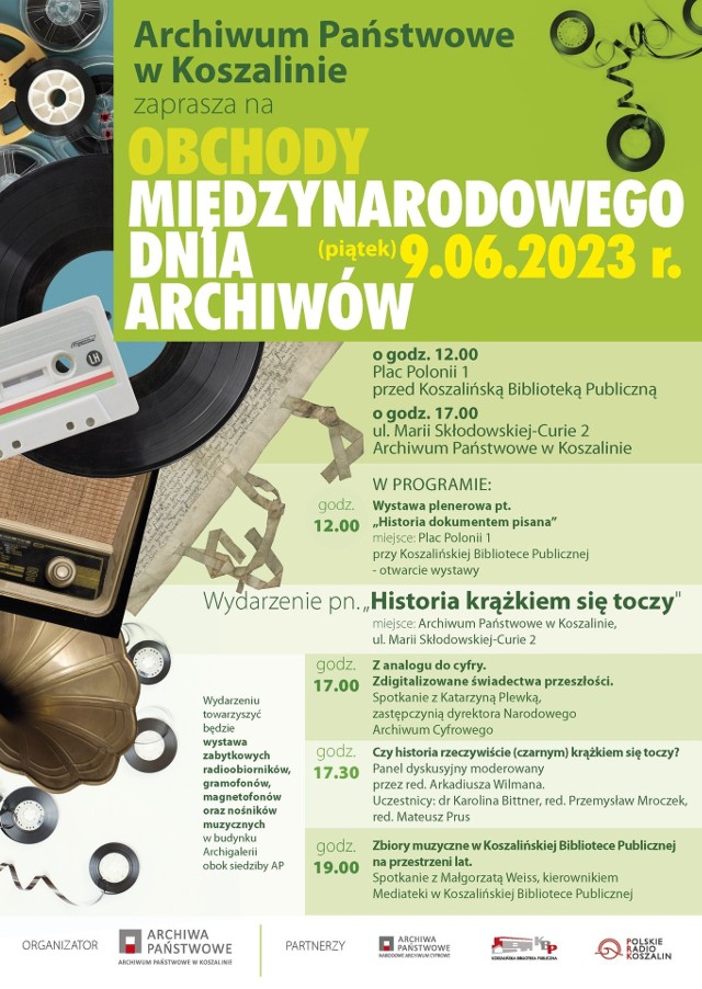 Na wspólne świętowanie zapraszają archiwiści z Archiwum Państwowego w Koszalinie oraz Koszalińska Biblioteka Publiczna.