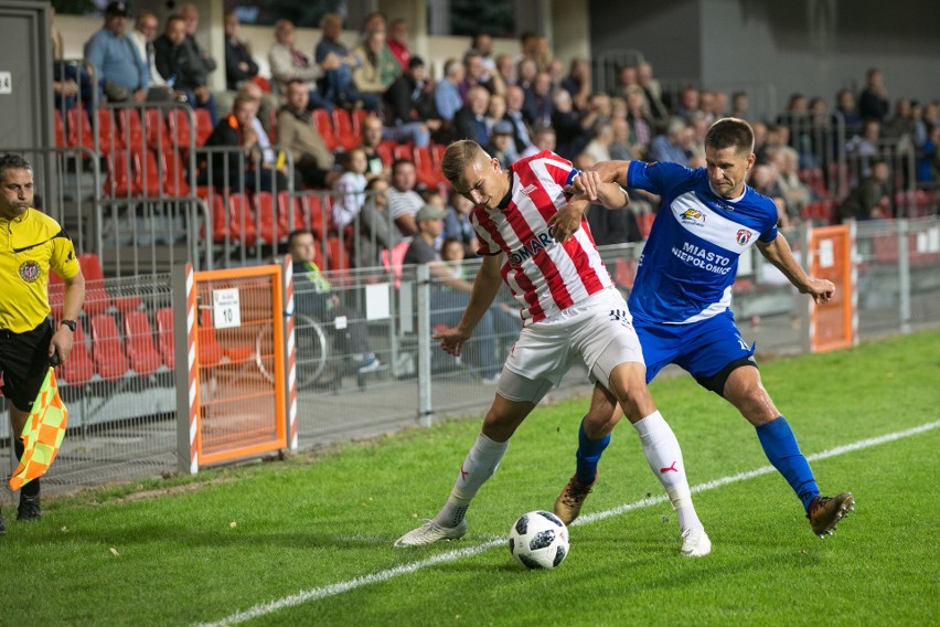 Michał Helik (Cracovia) zdobył dwa gole  w meczu z Puszczą...