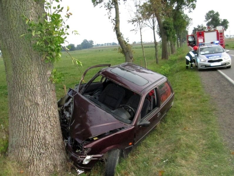 Do wypadku samochodu osobowego doszło  w Mchowie (gmina...