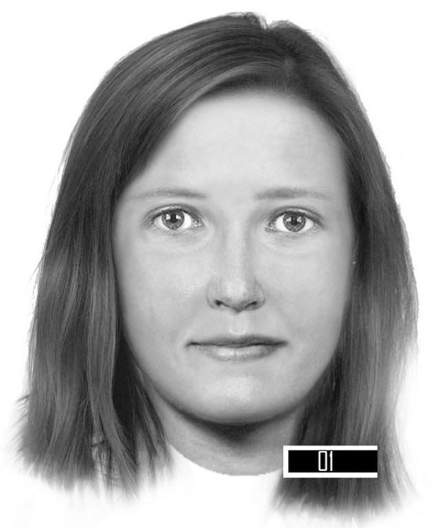 Portret pamięciowy poszukiwanej kobiety.