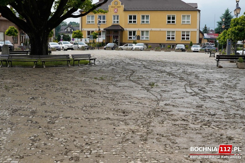 Centrum Łapanowa po powodzi