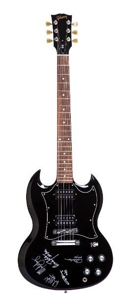 Gitara z podpisami zespołu AC/DC
