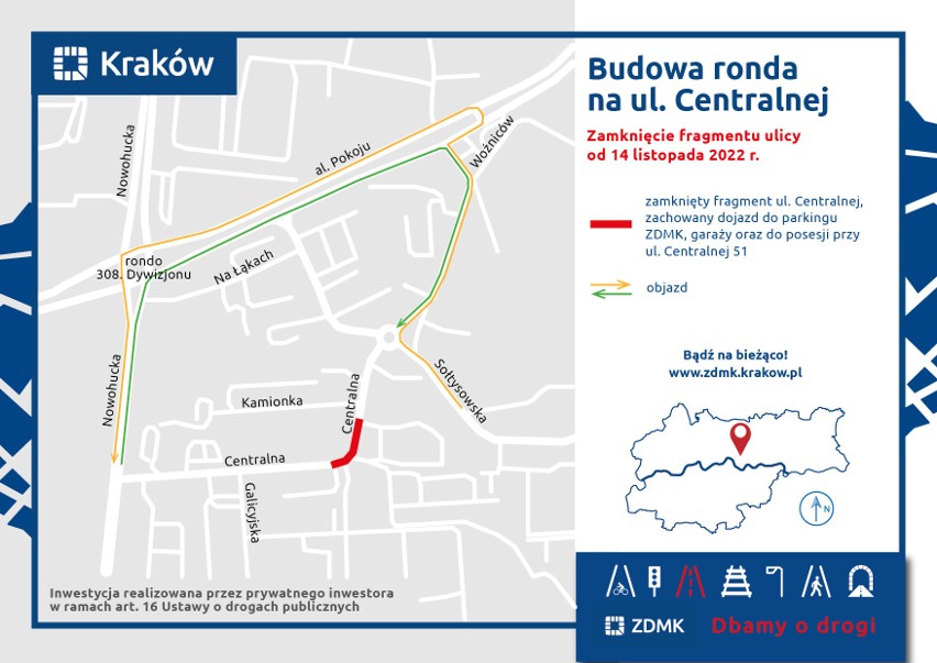 Po Nowym Roku budowa kolejnego ronda w Krakowie. Spore zmiany