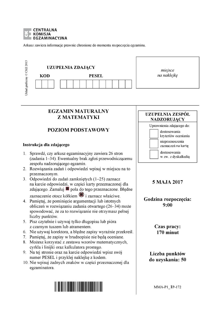 Dzisiaj maturzyści pisali maturę z matematyki. U nas...