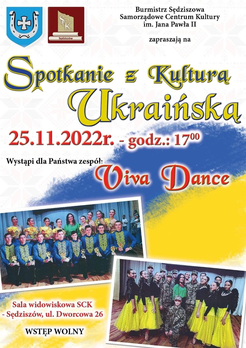 Sędziszów zaprasza na występ „Spotkanie z kulturą ukraińską”. Na scenie Centrum Kultury wystąpi zespół Viva Dance