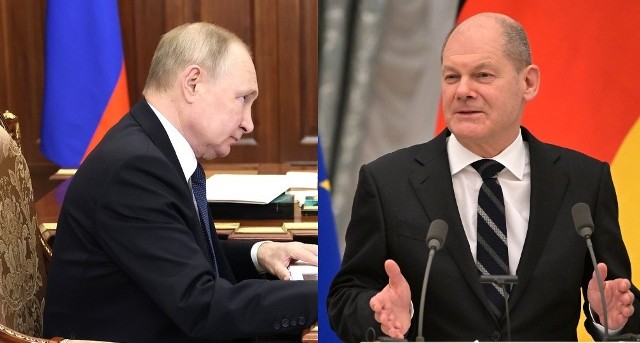 Władimir Putin i kanclerz Niemiec Olaf Scholz