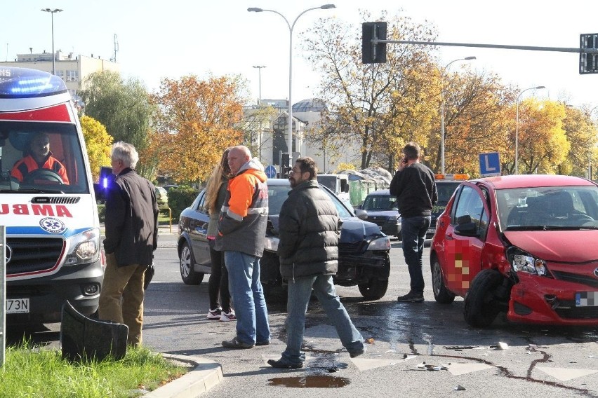 Wypadek na autem nauki jazdy w Kielcach 