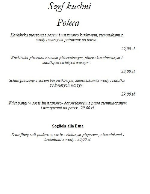 Menu Etna
Menu Etna