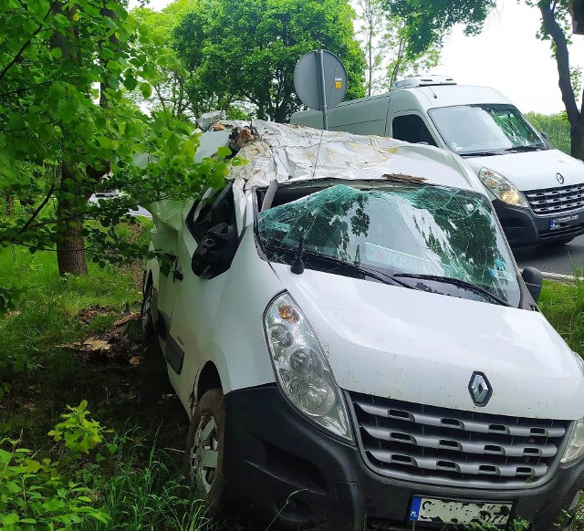 Na drodze krajowej numer 42 w gminie Masłowice samochód uderzył w drzewo