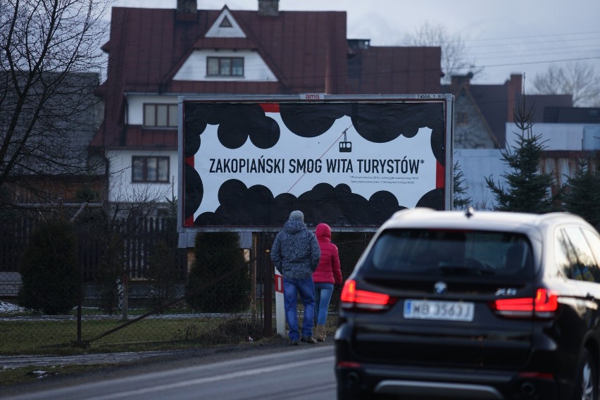 Taki billboard antysmogowy można było zobaczyć w Zakopanem...