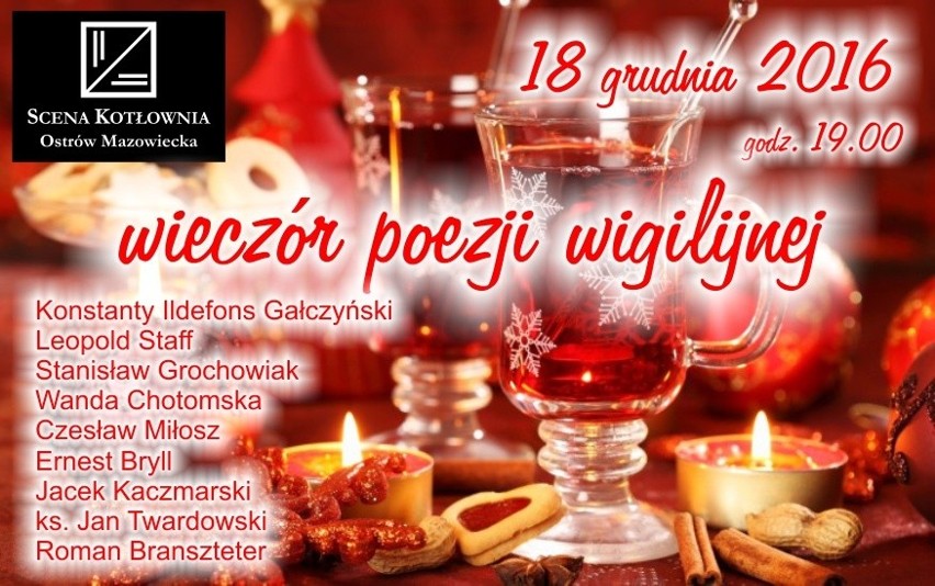 Ostrów. Przyjdź na wieczór poezji wigilijnej