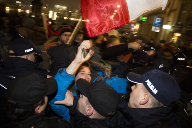 Demonstracja pod Wawelem 18 grudnia zeszłego roku