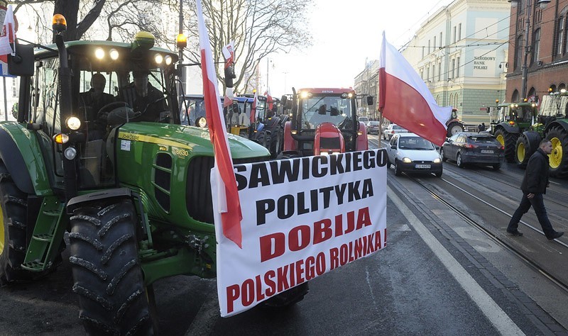 Protest rolników na ulicach Bydgoszczy