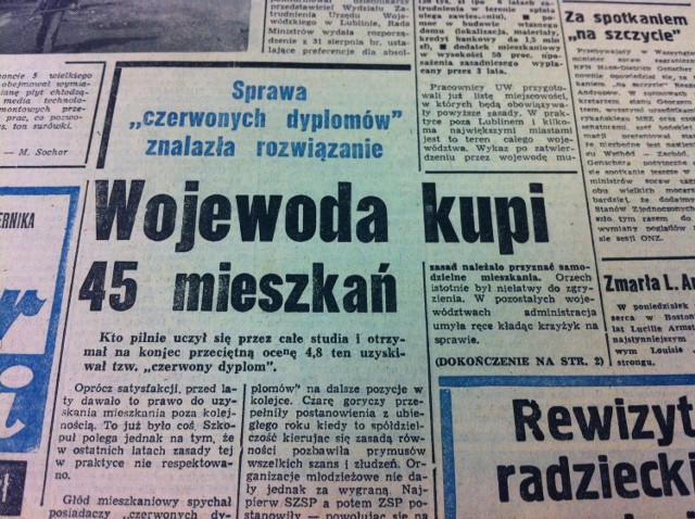 Wojewoda kupi 45 mieszkań. Artykuł w Kurierze z 5 października 1983 r.