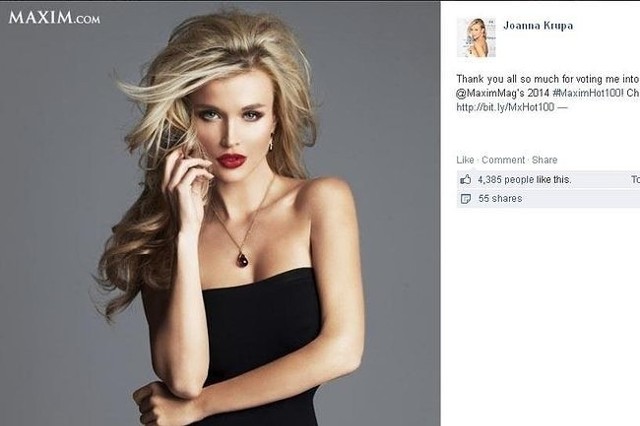 Joanna Krupa zajęła 89. miejsce. Myślicie, że powinna być wyżej? CZYTAJ TAKŻE:PRZEŚWITUJĄCA SUKIENKA JOANNY KRUPY! WIDAĆ JEJ SUTKI! [ZDJĘCIA]JOANNA KRUPA W BIKINI Z MĘŻEM NA PLAŻY [ZDJĘCIA](fot. screen z Facebook.com)