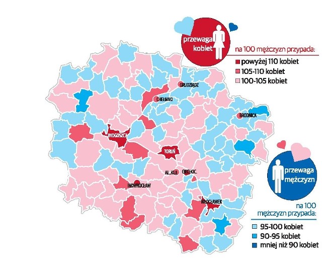 W Ciechocinku jest największa w regionie przewaga pań nad panami.