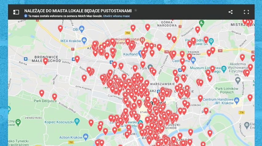 Tak wygląda stworzona mapa pustostanów