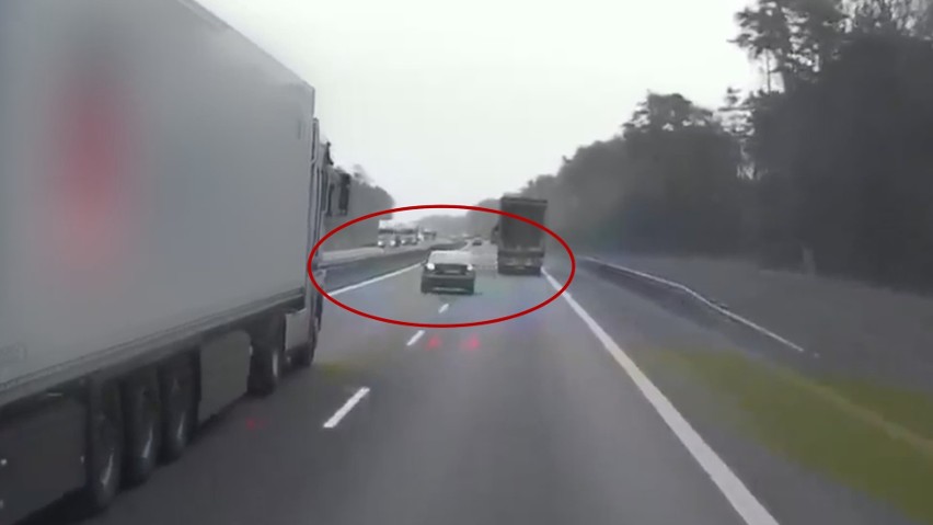 Szeryf drogowy blokował ruch na autostradzie A4 w rejonie Opola. Zobacz wideo [OPOLSKI PIRAT]