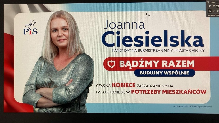 Wybory samorządowe 2024. Jest nowa kandydatka na burmistrza Chęcin! To 47 - letnia mieszkanka Bolmina zwązana z Prawem i Sprawiedliwością