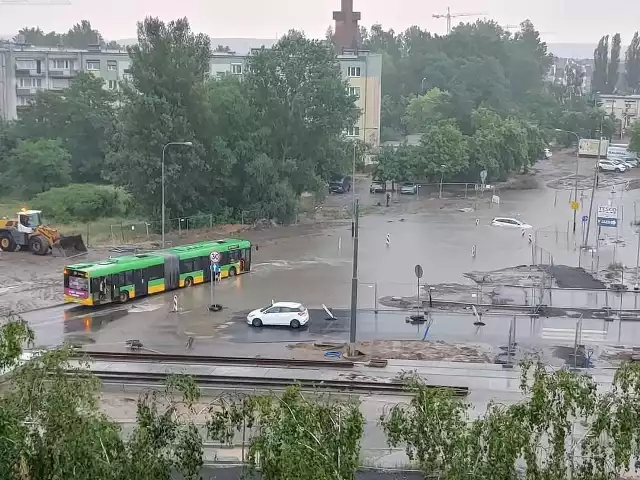Naramowice, Łużycka/Naramowicka, teren budowy tramwaju.