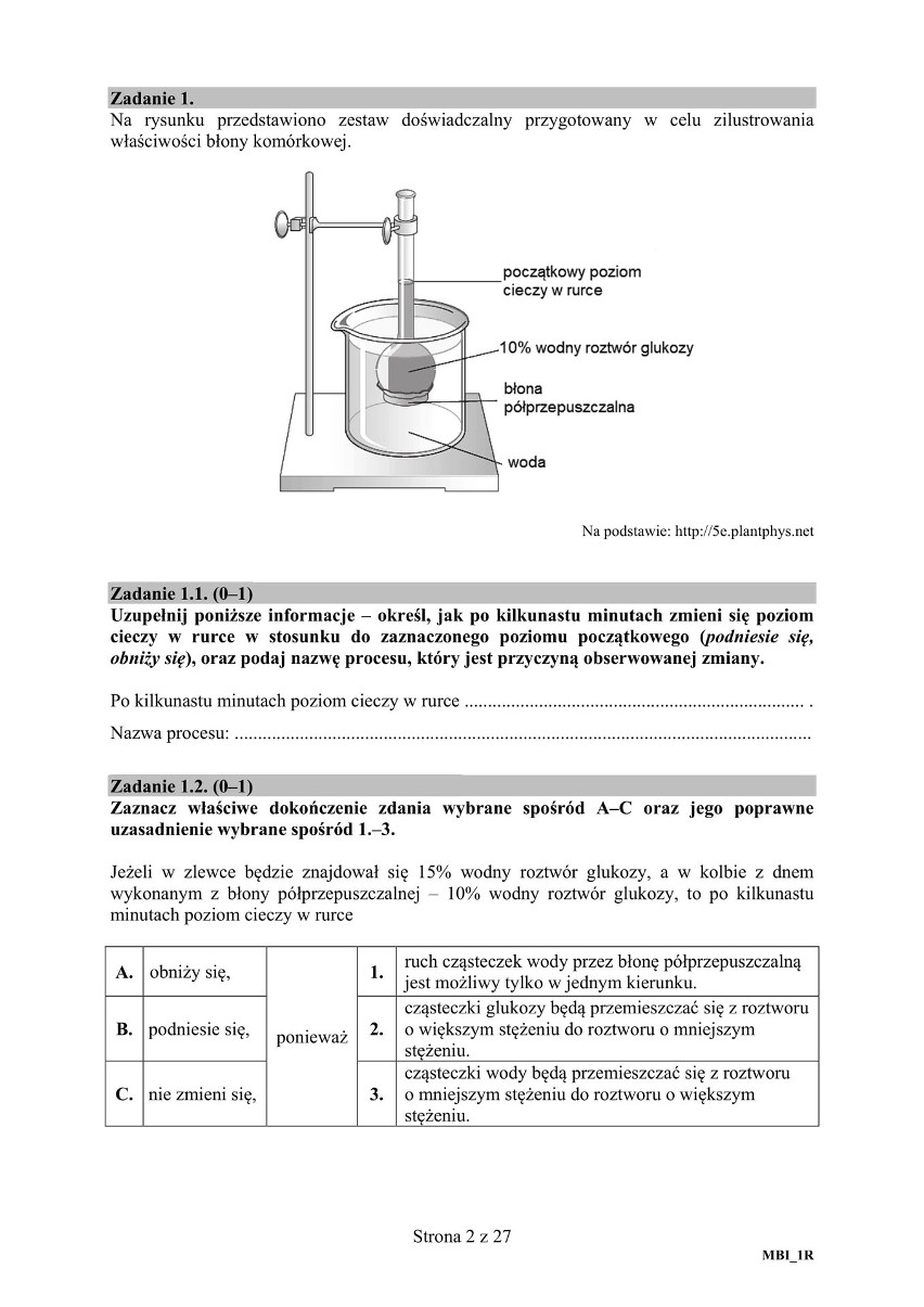 Matura Biologia CKE 2018 Odpowiedzi, Rozszerzenie, Podstawa,...