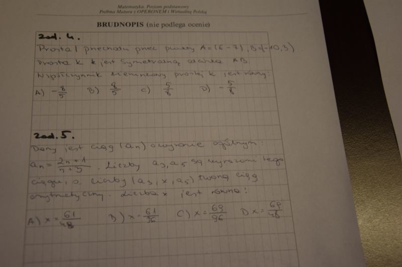 Matura próbna Operon 2017/2018 matematyka 22.11.2017 [ODPOWIEDZI, ARKUSZ]