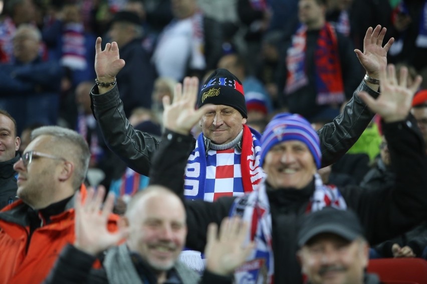 Kibice Górnika Zabrze na meczu z Lechem Poznań