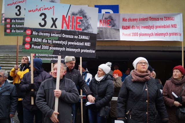 Protest przeciwników budowy kopalni w Orzeszu