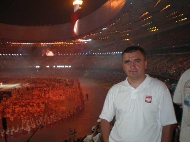 Jacek Foks podczas ceremonii otwarcia 29 Letnich Igrzysk Olimpijskich w Pekinie w 2008 roku.