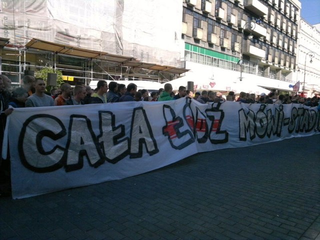 Kibice ŁKS Łódź protestują przeciwko planom budowy stadionu na Widzewie