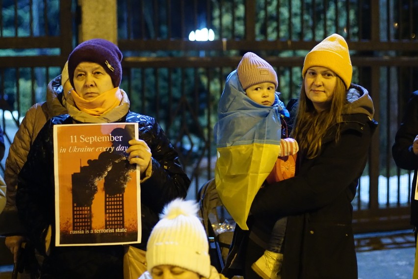 Protest przeciwko wojnie w Ukrainie.