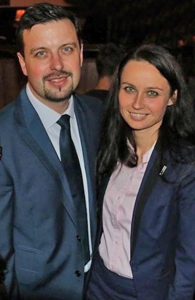 Nowy prezydent Siemianowic Rafał Piech z żoną