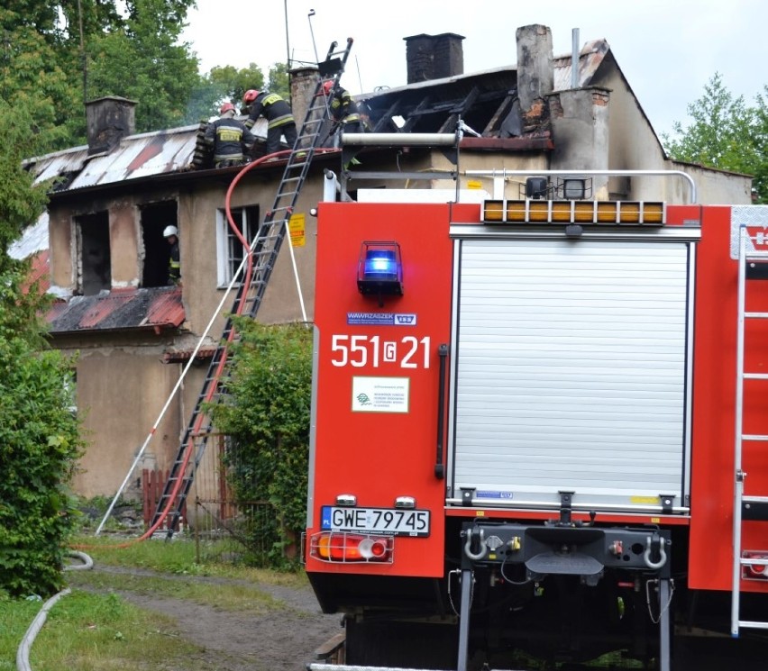 Pożar budynku w Wejherowie