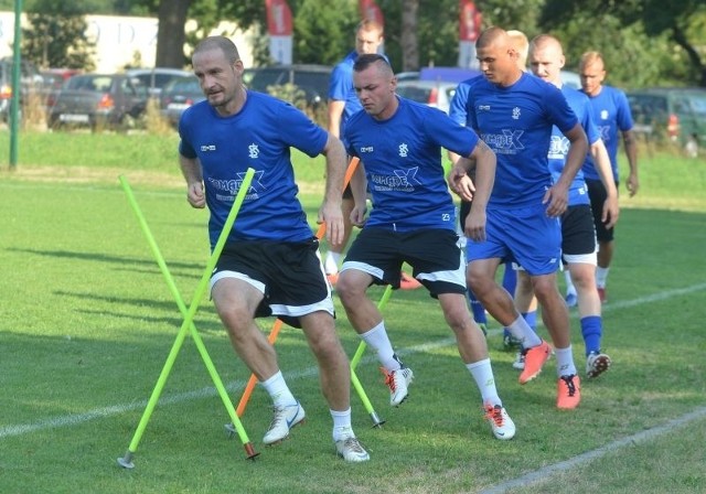 Janusz Dziedzic i Arkadiusz Mysona na treningu ŁKS.