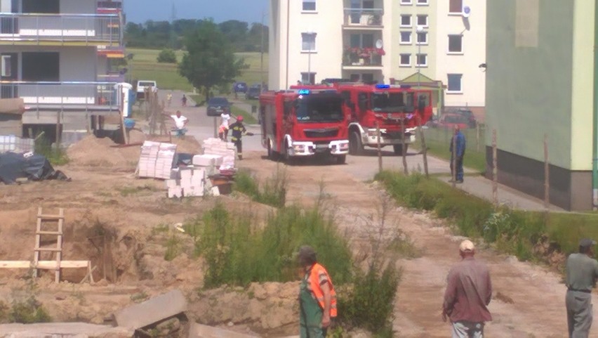 Pożar na budowie przy ul. Żytniej w Koszalinie [zdjęcia]