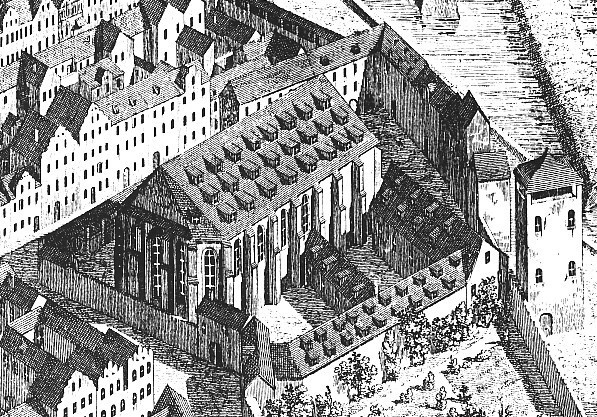 Die Minoriten- bzw. Sophienkirche in Dresden um 1634 |...